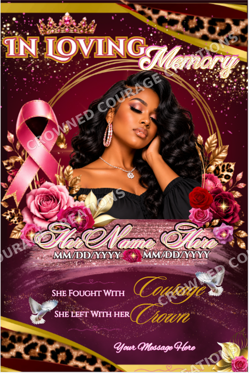 Breast Cancer Memorial – Editable Canva Template