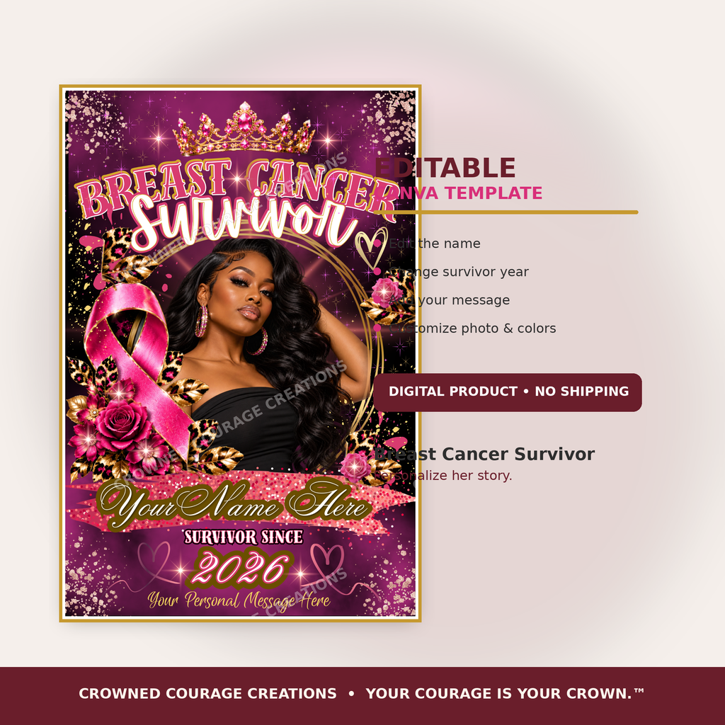 Breast Cancer Survivor – Editable Canva Template