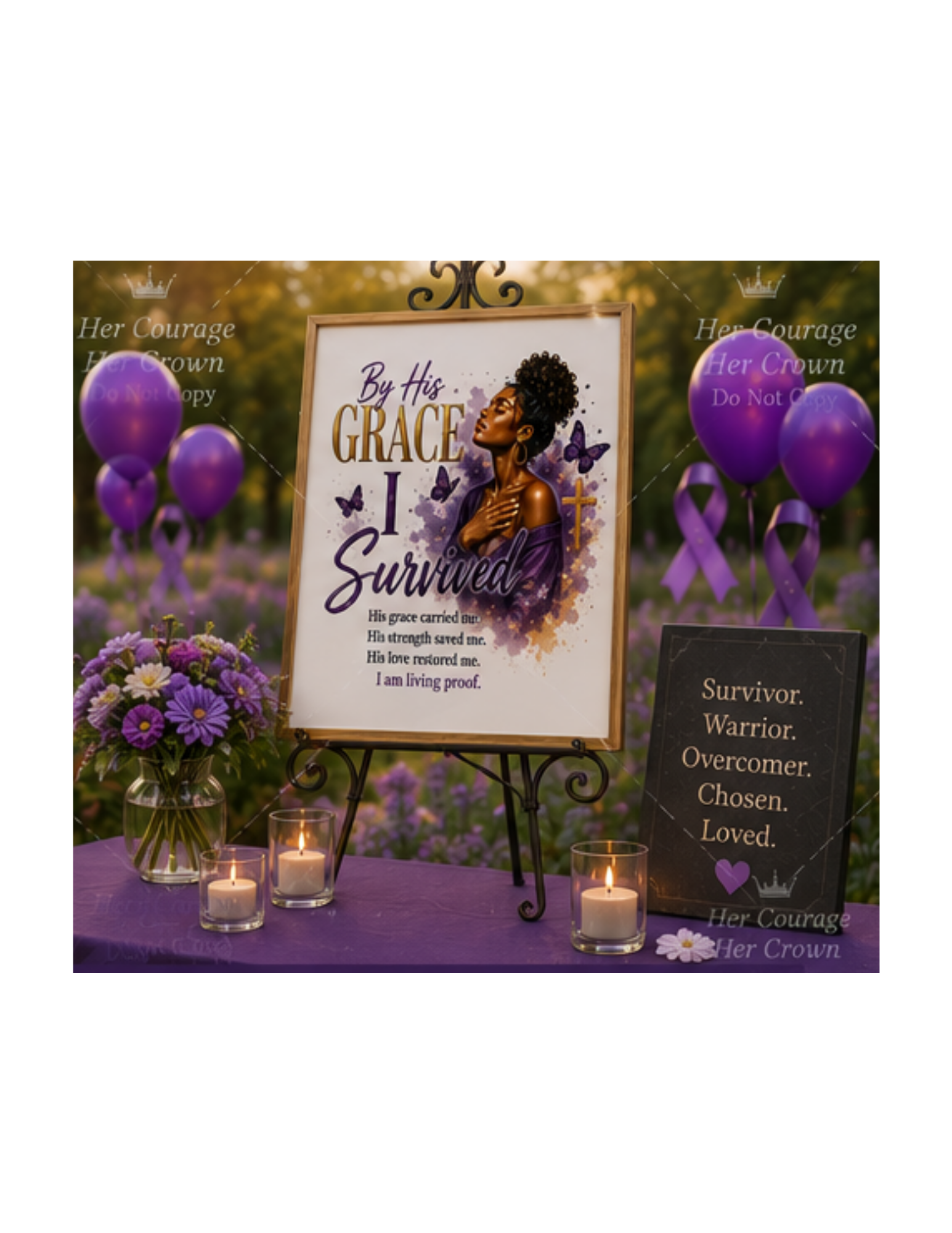 By His Grace I Survived Digital Print | Survivor Strong Collection