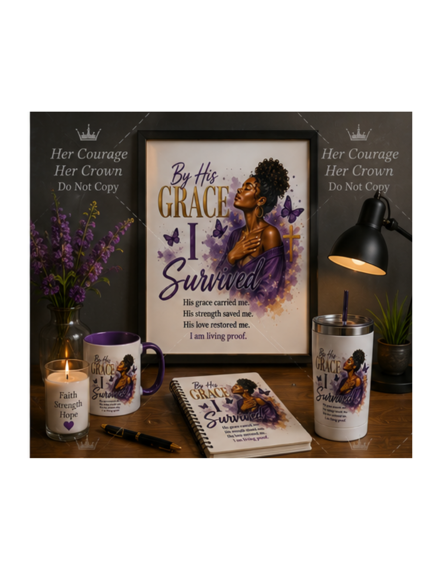By His Grace I Survived Digital Print | Survivor Strong Collection