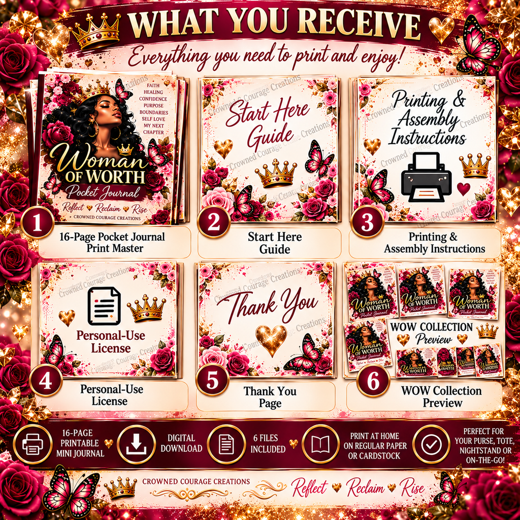 Woman of Worth Pocket Journal | Printable Mini Journal | Digital Download