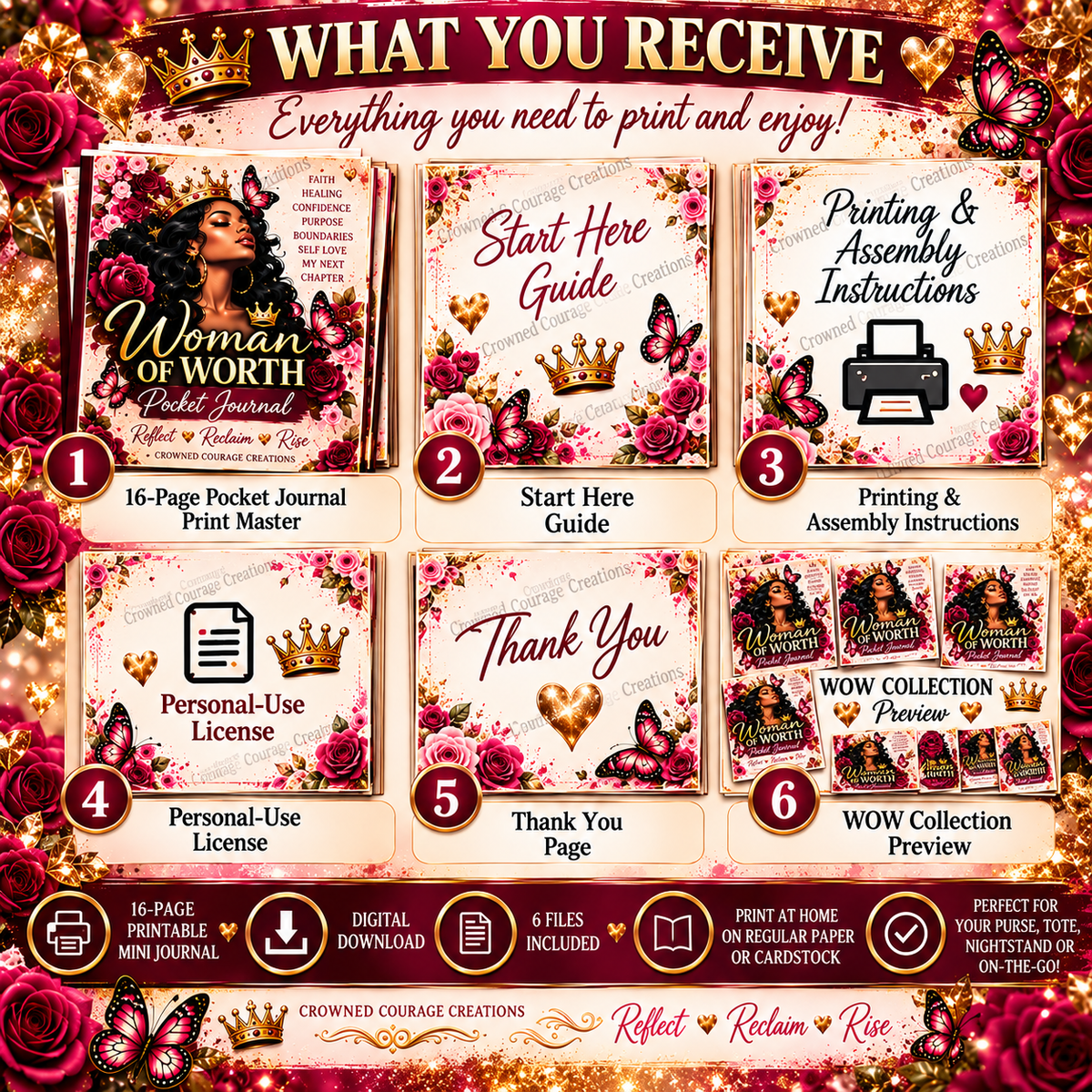 Woman of Worth Pocket Journal | Printable Mini Journal | Digital Download