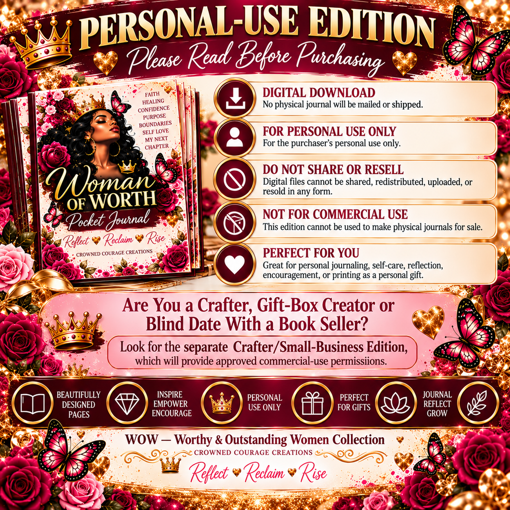 Woman of Worth Pocket Journal | Printable Mini Journal | Digital Download