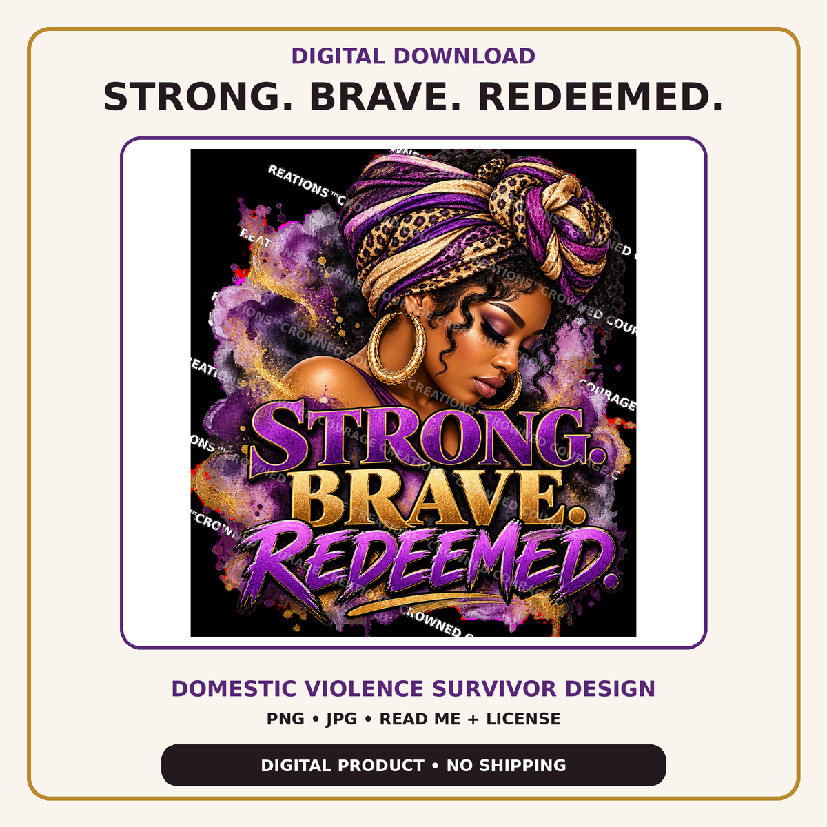 Strong. Brave. Redeemed. – Domestic Violence Survivor Digital Download