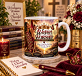 Warrior of Worship – Burgundy & Champagne Gold Mug Wrap | Digital Download