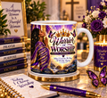Warrior of Worship – Royal Purple & Gold Mug Wrap | Digital Download