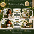 Wisdom Over Worry – Calm Olive Mug Wrap | Digital Download