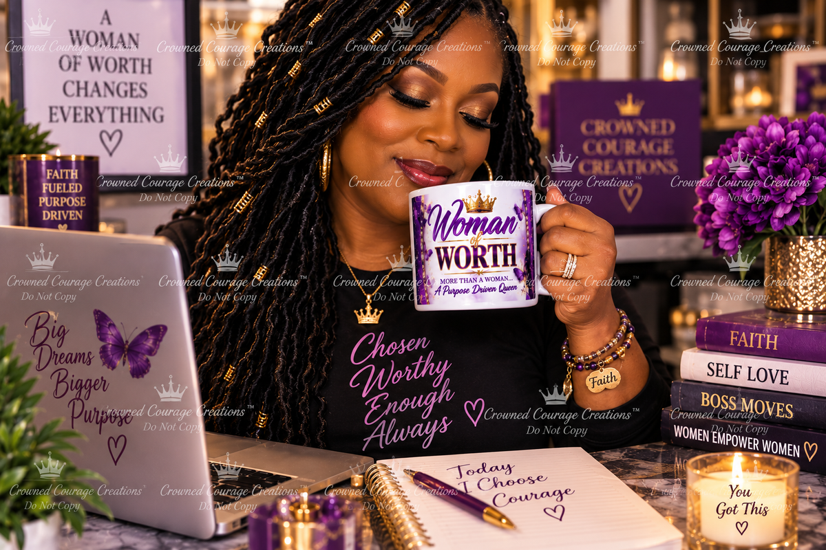 Woman of Worth – Royal Purple Mug Wrap | Digital Download