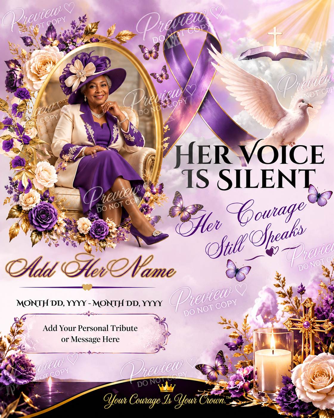 Domestic Violence Memorial – Editable Canva Template