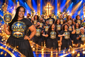 Race to 300 choir mockup with One Word shirts and layered church fan